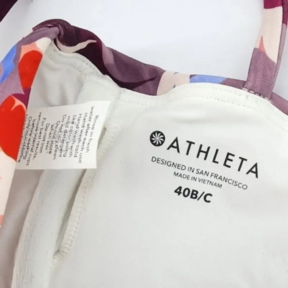 New NWOT Athleta Daybreak Tropic Floral Swim Bikini Top Tank‎ Size 40 B / C